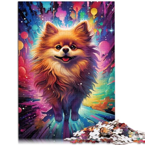 Puzzle für Erwachsene 1000 Teile Zwergspitz-Hund Lernpuzzle Heimdekoration für Teenager ab 14 Jahren 26x38cm von BBVNFLIR