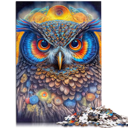 Puzzle für Erwachsene 1000 Teile abstrakte Eule anspruchsvolles Spiel Geschenke Lernspiel zum Geburtstag Weihnachten für 14-Jährige 26x38cm von BBVNFLIR