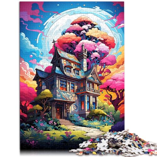 Puzzle für Erwachsene 1000 Teile ästhetisches Pastellhaus anspruchsvolles Spiel tolles Geschenk für Spiele für Teenager ab 14 Jahren 26x38cm von BBVNFLIR