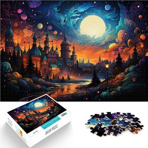 Puzzle für Erwachsene 1000 Teile bunter Fantasieplanet pädagogisches Stressabbau-Spielzeug Puzzle Geburtstagsgeschenke 26x38cm von BBVNFLIR