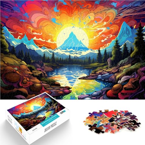 Puzzle für Erwachsene 1000 Teile bunter Glockensee anspruchsvolles Spiel Puzzle Geburtstagsgeschenk für Teenager ab 14 Jahren 26x38cm von BBVNFLIR