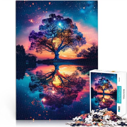 Puzzle für Erwachsene 1000 Teile bunter Lebensbaum intellektuelles Spiel Wanddekoration einzigartige Geburtstags 26x38cm von BBVNFLIR