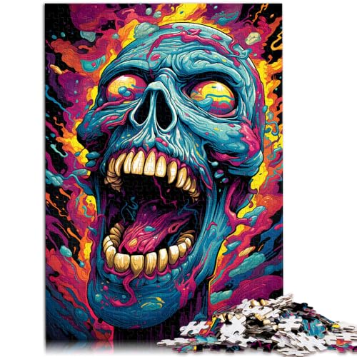 Puzzle für Erwachsene 1000 Teile bunter Totenkopf Denkspiel Lernspiel für Geburtstag Weihnachten für Teenager ab 14 Jahren 26x38cm von BBVNFLIR