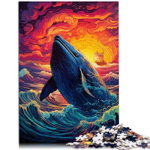 Puzzle für Erwachsene 1000 Teile bunter Wal anspruchsvolles Spiel Lernspiel für Geburtstag Weihnachten für Teenager ab 14 Jahren 26x38cm von BBVNFLIR