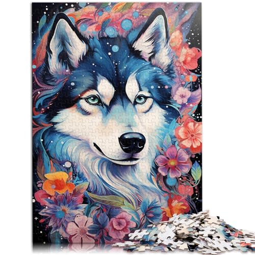 Puzzle für Erwachsene 1000 Teile buntes Husky-Puzzle Lernspiel Herausforderungsspielzeug Stressabbau für 14-Jährige 50x75cm von BBVNFLIR