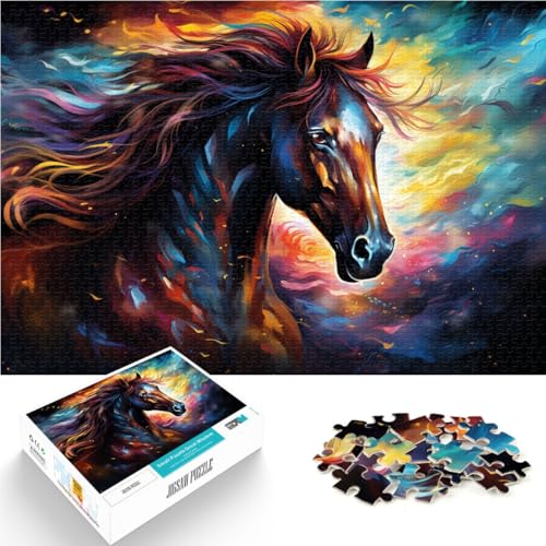 Puzzle für Erwachsene 1000 Teile buntes Pferd Lernspiele Heimdekoration Puzzle Heimkunstdekor für Teenager ab 14 Jahren 26x38cm Puzzle für Erwachsene 1000 Teile buntes Pferd Lernspiele Heimdekoration Puzzle Heimkunstdekor für Teenager ab 14 Jahren 26x38cm von BBVNFLIR