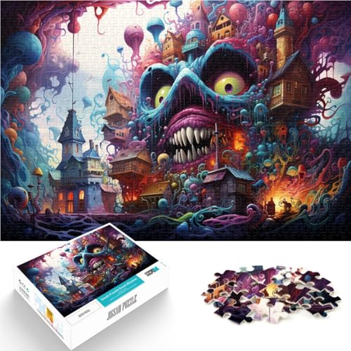 Puzzle für Erwachsene 1000 Teile buntes Teufelshaus Lernspielzeug Geburtstagsgeschenk für Teenager ab 14 Jahren 50x75cm von BBVNFLIR