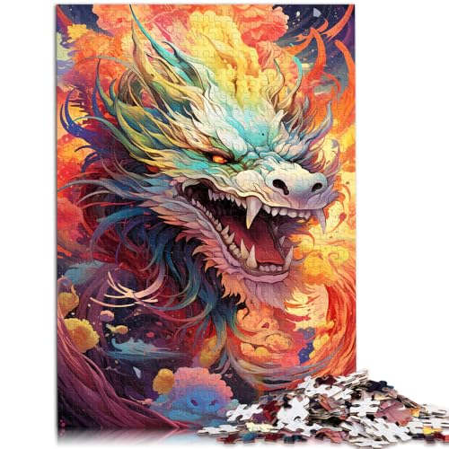 Puzzle für Erwachsene 1000 Teile chinesischer Drache Heimdekoration Puzzle Spielzeug Lernspiel für Geburtstag Weihnachten 26x38cm von BBVNFLIR