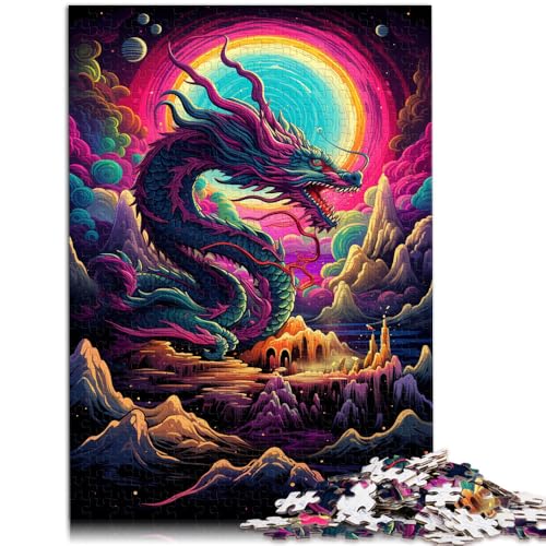 Puzzle für Erwachsene 1000 Teile chinesischer Drache über Regenbogen anspruchsvolles Spielspielzeug Analyse und Logik für Teenager ab 14 Jahren 50x75cm von BBVNFLIR