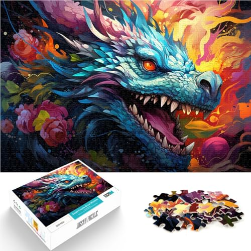 Puzzle für Erwachsene 1000 Teile farbenfrohe Drachenkunst Lernspielzeug Stressabbau geeignet für Jugendliche ab 14 Jahren 50x75cm von BBVNFLIR