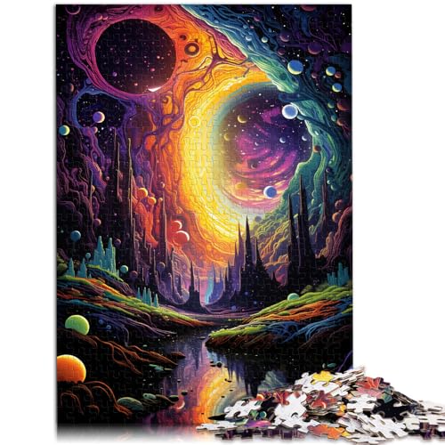 Puzzle für Erwachsene 1000 Teile farbenfrohe Fantasy-Kunst Familienspaß-Puzzle ganze Familie ab 14 Jahren 26x38cm von BBVNFLIR