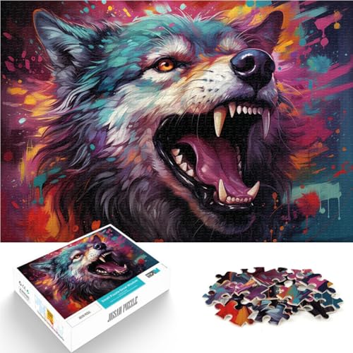 Puzzle für Erwachsene 1000 Teile farbenfrohe Hundekunst Mustermontage Familienspiel Stressabbau schwierige Herausforderung für Kinder ab 14 Jahren 50x75cm von BBVNFLIR