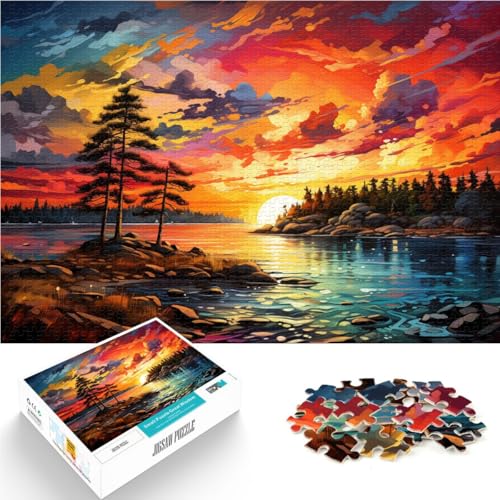 Puzzle für Erwachsene 1000 Teile farbenfrohe Landschaft Lernpuzzle EIN Kunstwerk für Teenager ab 14 Jahren 26x38cm von BBVNFLIR