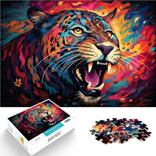 Puzzle für Erwachsene 1000 Teile farbenfrohe Leopardenkunst Familienaktivitätspuzzle EIN Kunstwerk für Teenager ab 14 Jahren 50x75cm von BBVNFLIR