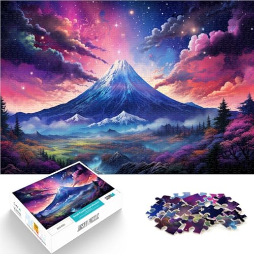 Puzzle für Erwachsene 1000 Teile farbenfroher Berg Fuji Heimdekoration Puzzlespielzeug Geburtstagsgeschenk für Teenager ab 14 Jahren 50x75cm von BBVNFLIR