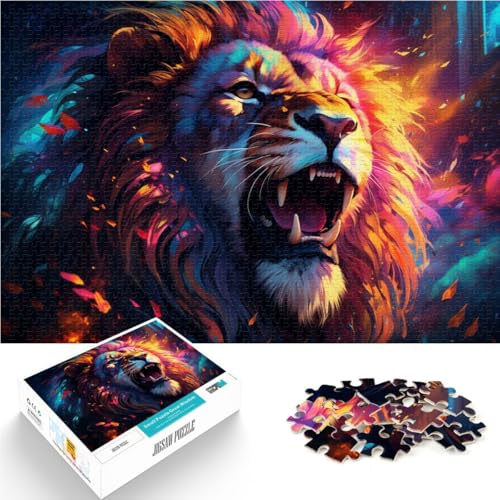 Puzzle für Erwachsene 1000 Teile farbenfroher Fantasielöwe Lernspiel herausforderndes Spielzeug für Teenager ab 14 Jahren 26x38cm von BBVNFLIR
