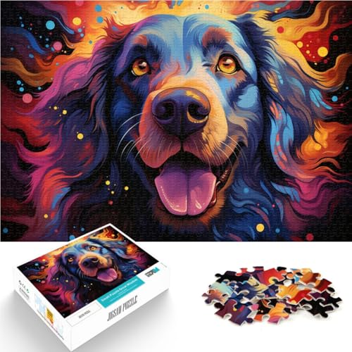 Puzzle für Erwachsene 1000 Teile farbenfroher Kunsthund anspruchsvolles Spiel Geschenke ganze Familie 26x38cm von BBVNFLIR