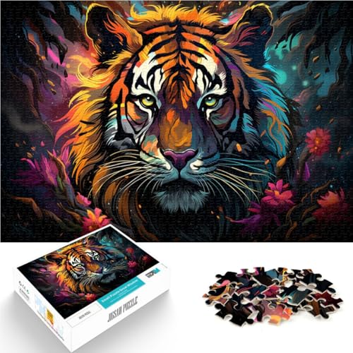 Puzzle für Erwachsene 1000 Teile farbenfroher künstlerischer Tiger anspruchsvolles Spiel Spielzeug Geburtstagsgeschenk für Teenager ab 14 Jahren 26x38cm Puzzle für Erwachsene 1000 Teile farbenfroher künstlerischer Tiger anspruchsvolles Spiel Spielzeug Geburtstagsgeschenk für Teenager ab 14 Jahren 26x38cm von BBVNFLIR