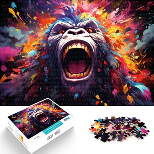Puzzle für Erwachsene 1000 Teile farbenfroher wütender Orang-Utan Präzisionsschnitt-Puzzle Geburtstagsgeschenke für Teenager ab 14 Jahren 26x38cm Puzzle für Erwachsene 1000 Teile farbenfroher wütender Orang-Utan Präzisionsschnitt-Puzzle Geburtstagsgeschenke für Teenager ab 14 Jahren 26x38cm von BBVNFLIR