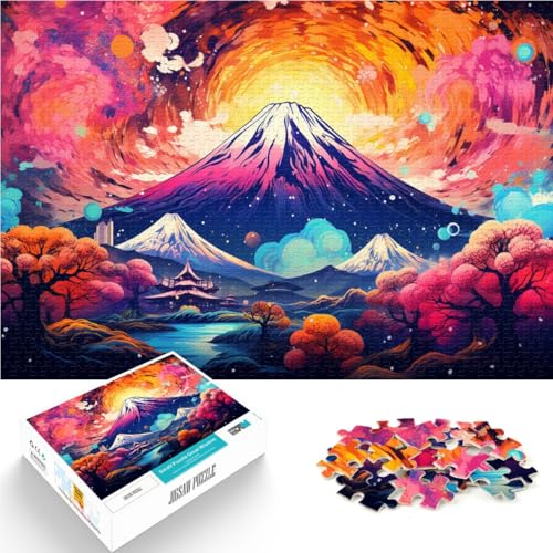 Puzzle für Erwachsene 1000 Teile farbenfrohes Berg Fuji Japan Denksportaufgabe Stressabbau Geeignet für Teenager ab 14 Jahren 50x75cm von BBVNFLIR