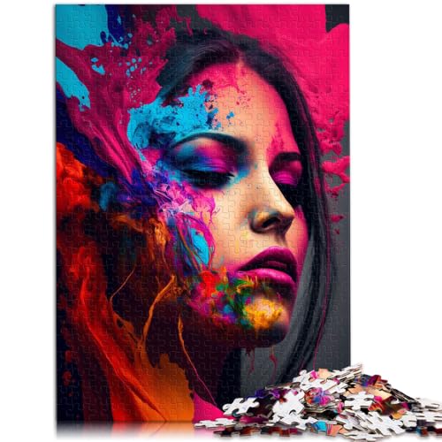 Puzzle für Erwachsene 1000 Teile farbenfrohes Frauenporträt anspruchsvolles Spiel Puzzle Geburtstagsgeschenk für Teenager ab 14 Jahren 50x75cm von BBVNFLIR