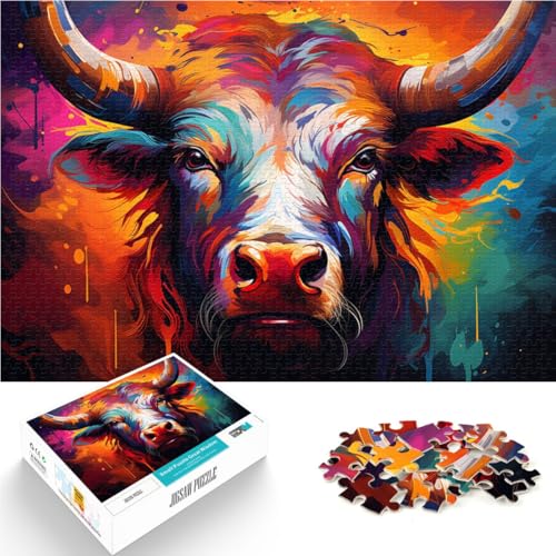 Puzzle für Erwachsene 1000 Teile farbenfrohes Kuh-Mal-Lernpuzzle Geburtstagsgeschenk für Teenager ab 14 Jahren 50x75cm Puzzle für Erwachsene 1000 Teile farbenfrohes Kuh-Mal-Lernpuzzle Geburtstagsgeschenk für Teenager ab 14 Jahren 50x75cm von BBVNFLIR