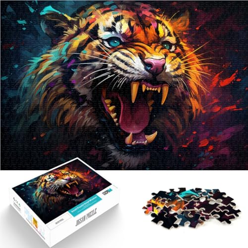 Puzzle für Erwachsene 1000 Teile farbenfrohes wütendes Tiger-Puzzle – anspruchsvolles Spiel Geburtstagsgeschenk für Teenager ab 14 Jahren 26x38cm Puzzle für Erwachsene 1000 Teile farbenfrohes wütendes Tiger-Puzzle – anspruchsvolles Spiel Geburtstagsgeschenk für Teenager ab 14 Jahren 26x38cm von BBVNFLIR