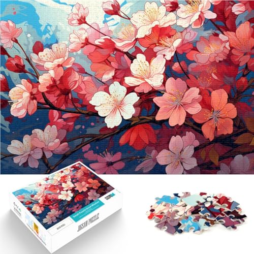 Puzzle für Erwachsene 1000 Teile japanische Kirschblüten Spielzeug Denkspiel Staycation Zeitvertreib für Teenager ab 14 Jahren 50x75cm von BBVNFLIR