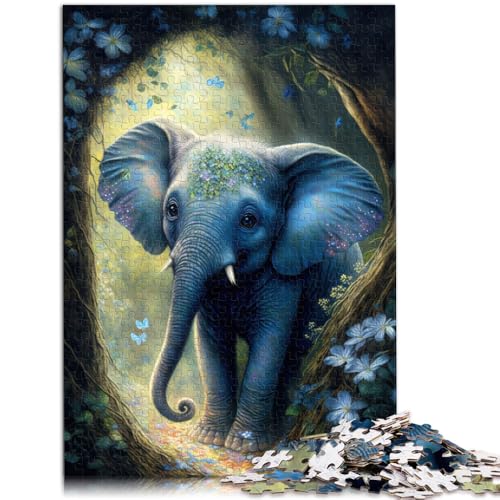 Puzzle für Erwachsene 1000 Teile kleines süßes Elefanten-Lernpuzzle verbessert das Gedächtnis geeignet für Jugendliche ab 14 Jahren 50x75cm von BBVNFLIR