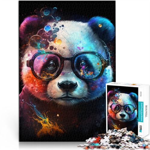 Puzzle für Erwachsene 1000 Teile kosmischer Panda mit Brille Lernpuzzle EIN Kunstwerk für Teenager ab 14 Jahren 26x38cm von BBVNFLIR