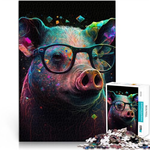 Puzzle für Erwachsene 1000 Teile kosmisches Schwein mit Brille Quizspiel Stressabbau Urlaub zu Hause Zeitvertreib für Teenager ab 14 Jahren 26x38cm Puzzle für Erwachsene 1000 Teile kosmisches Schwein mit Brille Quizspiel Stressabbau Urlaub zu Hause Zeitvertreib für Teenager ab 14 Jahren 26x38cm von BBVNFLIR