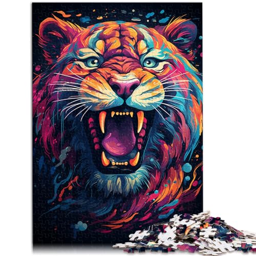 Puzzle für Erwachsene 1000 Teile majestätisches Tigergemälde schwierig schweres Puzzle Wunschliste mit Weihnachtsmann Geeignet für Teenager ab 14 Jahren 50x75cm von BBVNFLIR