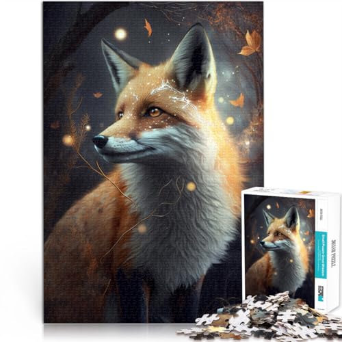 Puzzle für Erwachsene 1000 Teile niedlicher Kunstfuchs anspruchsvolles Spiel Familienspiel Stressabbau schwierige Herausforderung 26x38cm von BBVNFLIR