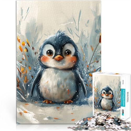 Puzzle für Erwachsene 1000 Teile niedliches Pinguinbaby Mustermontage Herausforderung für die Gehirnintelligenz für Teenager ab 14 Jahren 26x38cm von BBVNFLIR