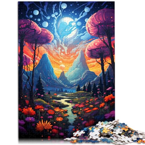 Puzzle für Erwachsene 1000 Teile psychedelische Landschaft anspruchsvolles Spiel tolles Geschenk für Teenager ab 14 Jahren 26x38cm von BBVNFLIR
