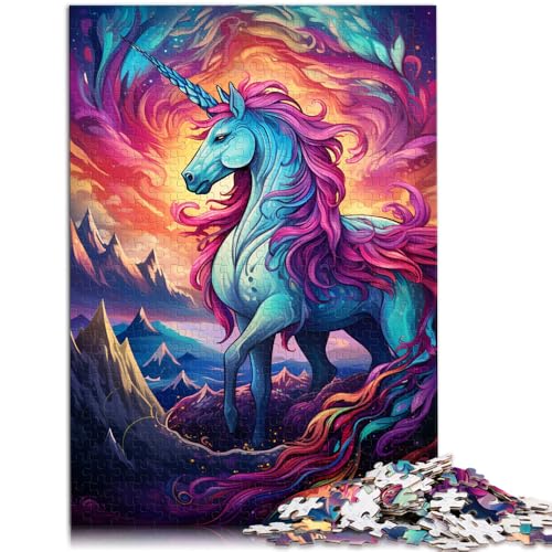 Puzzle für Erwachsene 1000 Teile tolles Einhorn Heimdekoration Puzzle-Spielzeug tolle Geschenke und Spielzeuge geeignet für Teenager ab 14 Jahren 26x38cm von BBVNFLIR