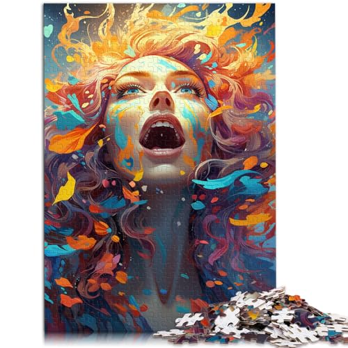 Puzzle für Erwachsene 1000 Teile trendiges Mädchen farbenfrohes Familienunterhaltungsspielzeug EIN Kunstwerk geeignet für Teenager ab 14 Jahren 26x38cm von BBVNFLIR