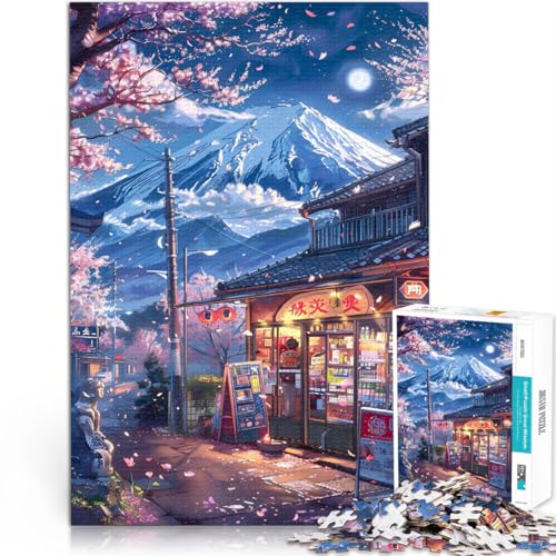 Puzzle für Erwachsene 1000 Teile wunderschöner Berg Fuji Lernspiele Heimdekoration Puzzle Heimkunstdekor 26x38cm von BBVNFLIR