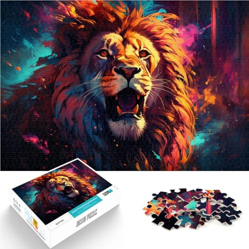 Puzzle für Erwachsene 1000-teiliges Löwen-Puzzle – anspruchsvolles Spiel ganze Familie 50x75cm von BBVNFLIR