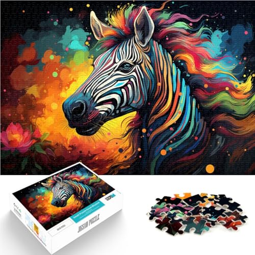 Puzzle für Erwachsene 1000-teiliges Zebra-Puzzle – anspruchsvolles Spiel Lernspiel für Geburtstag Weihnachten 50x75cm von BBVNFLIR