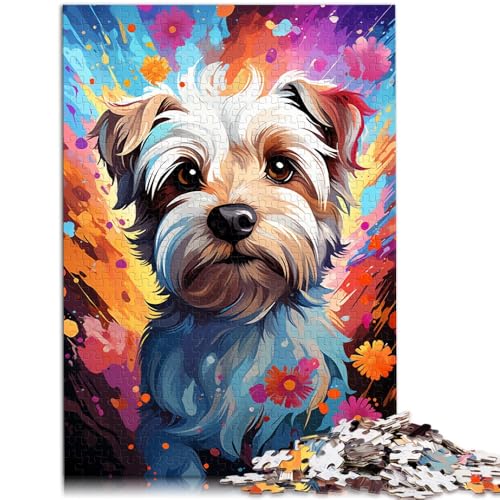 Puzzle für Erwachsene mit 1000 Teilen Psychedelischer Terrier Denkspiel Lernspiel für Geburtstage Weihnachten geeignet für Jugendliche ab 14 Jahren 50x75cm von BBVNFLIR