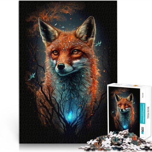 Puzzle für Erwachsene 1000 Teile süßer Kunstfuchs Lernspielzeug Geburtstagsgeschenk Geschenke Wandkunst für Teenager ab 14 Jahren 50x75cm von BBVNFLIR