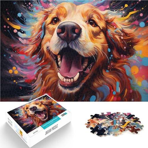 1000-teiliges Puzzle für Erwachsene farbenfroher Kunsthund Familienunterhaltungsspielzeug Geburtstagsgeschenk für Teenager ab 14 Jahren 50x75cm von BBVNFLIR