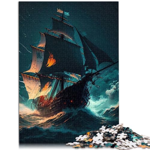 Puzzle für Erwachsene 1000 Teile Piratenschiff Lernspielzeug Familienspiele Analyse und Logik für Teenager ab 14 Jahren 50x75cm von BBVNFLIR