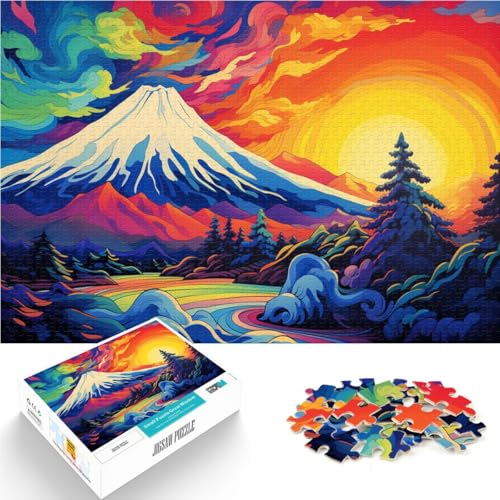 Puzzle 1000 Teile für Erwachsene bunt Mount Fuji entspannendes intellektuelles Lernspielzeug Analyse und Logik für Teenager ab 14 Jahren 50x75cm von BBVNFLIR