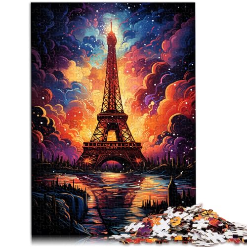1000-teiliges Puzzle für Erwachsene farbenfroher Eiffelturm Familienaktivität Puzzle Lernspiel für Geburtstag Weihnachten 50x75cm von BBVNFLIR