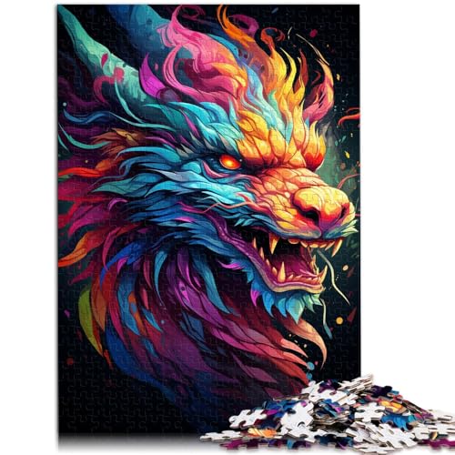 1000-teiliges Puzzle für Erwachsene farbenfrohes Drachen-Lernspielzeug ganze Familie für Teenager ab 14 Jahren 50x75cm von BBVNFLIR