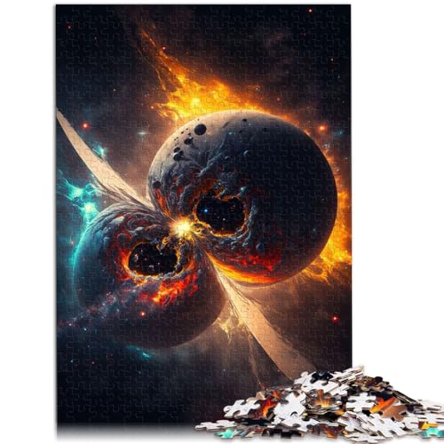 Puzzle für Erwachsene mit 1000 Teilen „Farben des Weltraumplaneten“ Denkspiel mit passendem Poster und Quizblatt für Kinder ab 14 Jahren 26x38cm von BBVNFLIR