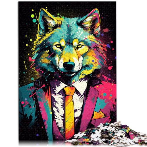 Puzzle für Erwachsene mit 1000 Teilen Bunter Gekritzelwolf Denkspiel für Erwachsene ganze Familie 26x38cm Puzzle für Erwachsene mit 1000 Teilen Bunter Gekritzelwolf Denkspiel für Erwachsene ganze Familie 26x38cm von BBVNFLIR