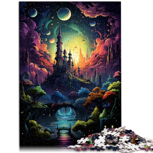 Puzzle für Erwachsene mit 1000 Teilen Buntes Fantasieschloss Das Denkspiel eignet ganze Familie 26x38cm von BBVNFLIR